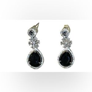 Black and dark purple color stone earrings